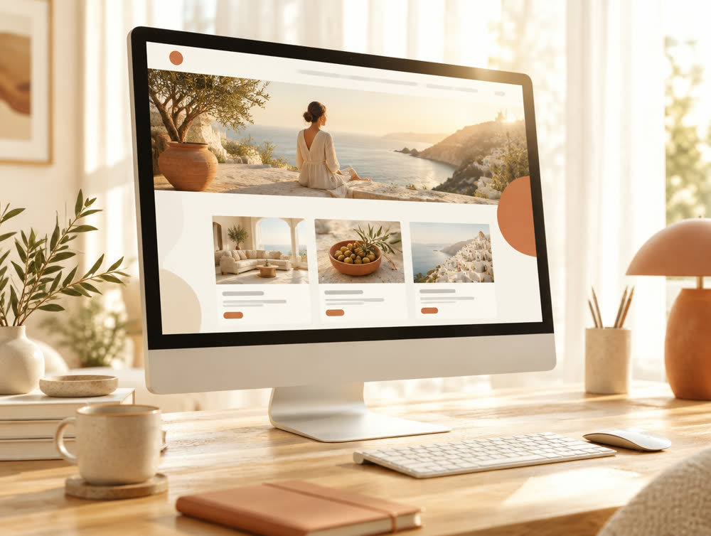 A full business website on a desktop screen